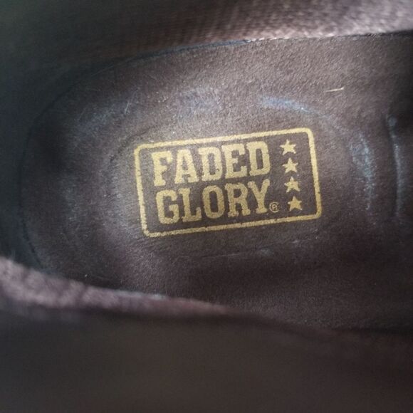 Vintage 90s y2k Chunky Heel Brown Faux Leather Steampunk Granny Boots Booties - Picture 9 of 10